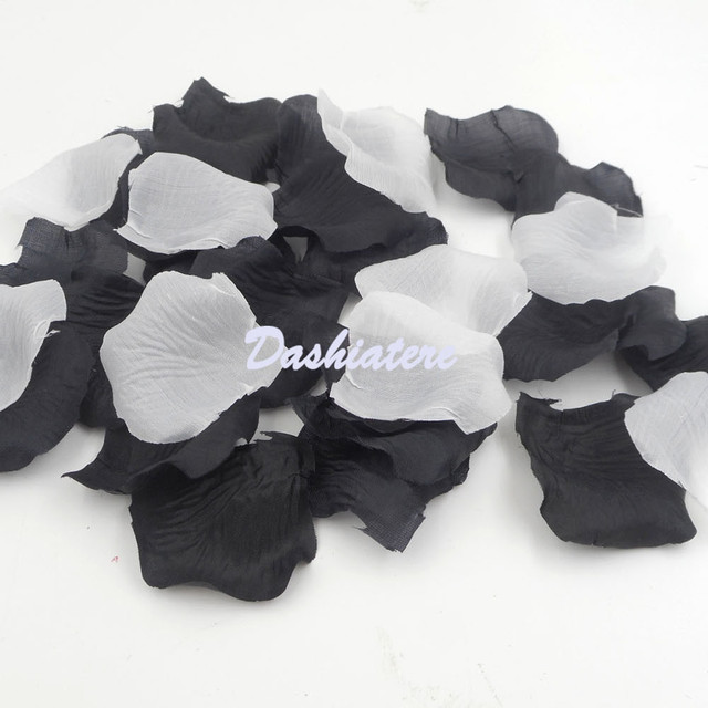 White and Black Rose Petals for Wedding Artificial Flowers Decoration  Accessories Marriage Room Bed Aisle Runner Confetti - AliExpress